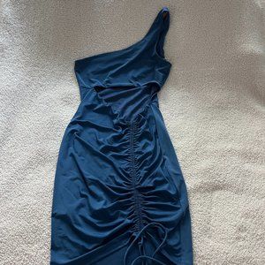 VNTG Navy Cut Out Ruched Dress